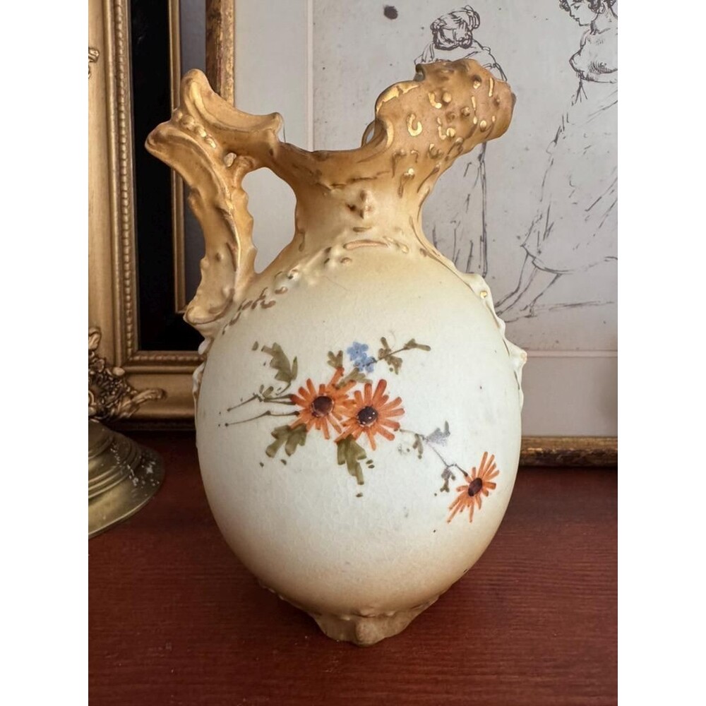 Antique Ernst Wahliss Austria Floral Vase, Turn Wien Crown Mark, Hand Painted - Picture 8 of 16